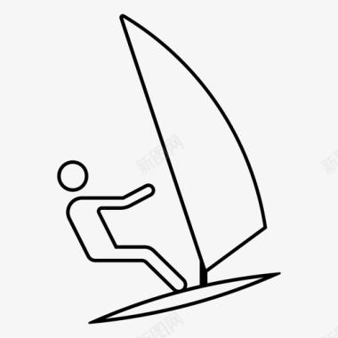 风帆冲浪沙滩滑板图标图标