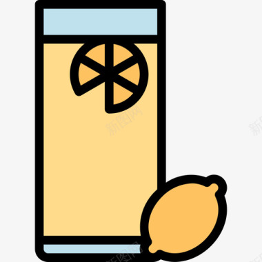 柠檬水饮料5原色图标图标