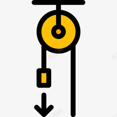 51开业滑轮科学51线性颜色图标图标