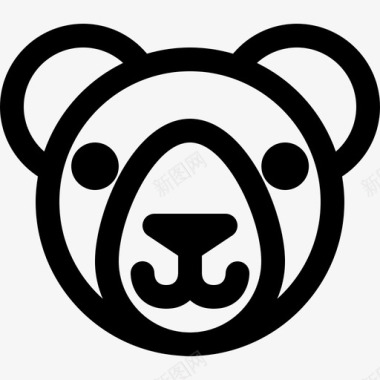 泰迪熊动物笑脸图标图标