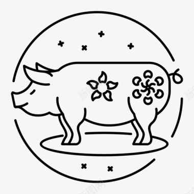 猪年吉祥语猪年中国文化图标图标