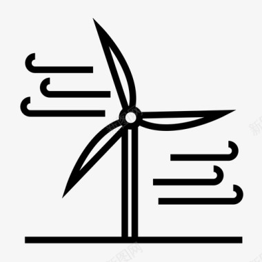 能源图标风力发电能源风能图标图标