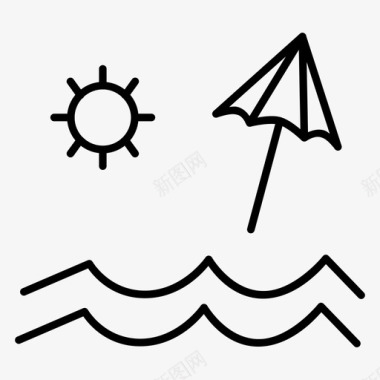 阳光的季节海滩季节夏天图标图标