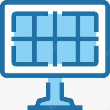 太阳能电池板工业7蓝色图标图标