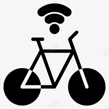 智能城市智能自行车自行车城市图标图标