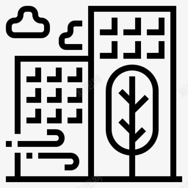 公共环境标识环境建筑生态图标图标