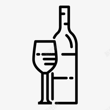 葡萄酒饮料酒瓶图标图标