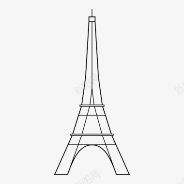 跆拳道文化埃菲尔铁塔法国纪念碑图标图标