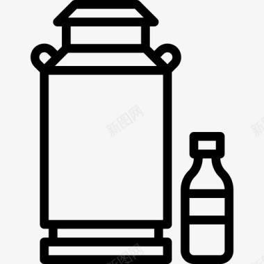新年牛奶牛奶农业和园艺6线性图标图标
