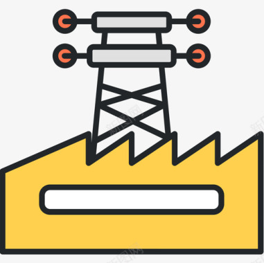 电线塔工厂23线颜色图标图标