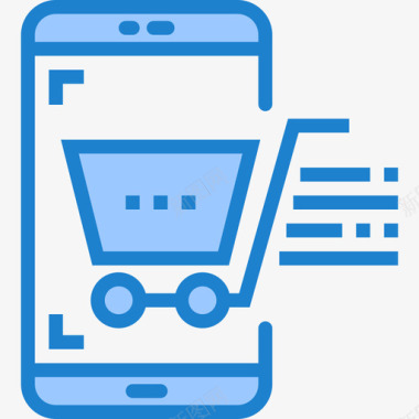 购物智能手机应用程序6蓝色图标图标