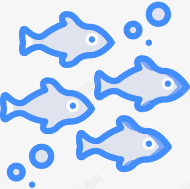 鱼海洋生物蓝色图标图标