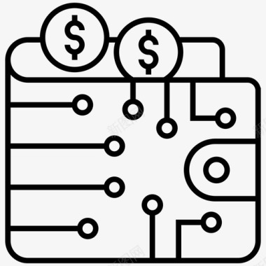 水彩数字数字钱包电子钱包钱包图标图标