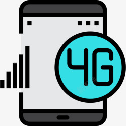 4G的创新终端和应用4g平板应用线性颜色图标高清图片