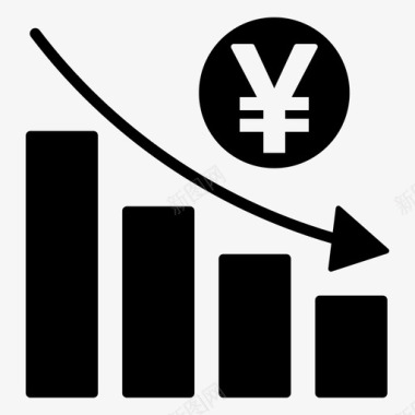 有收益日元衰退减少减少图表图标图标