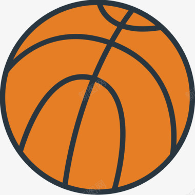 篮球标志篮球运动2线性颜色图标图标
