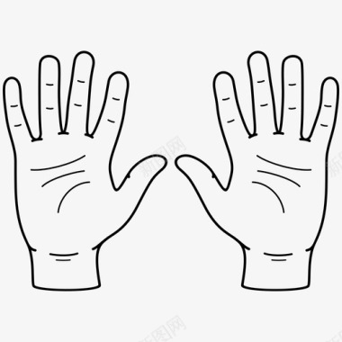 五指张开举起手来解剖身体图标图标