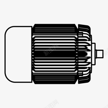 厂房施工现场电动机发电机电力图标图标