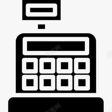 矢量的收银机收银机购物115实心图标图标