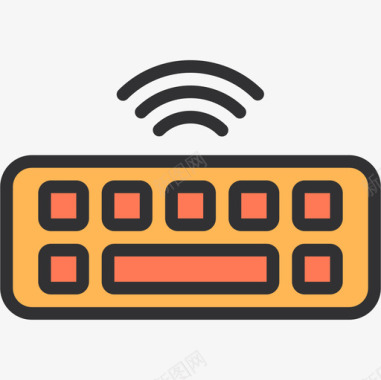 键盘箭头键键盘智能技术7线性颜色图标图标