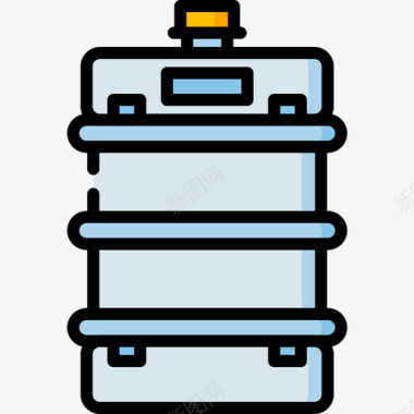 标志桶啤酒桶啤酒节29线性颜色图标图标
