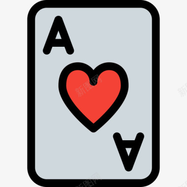 扑克牌休闲娱乐线条色彩图标图标