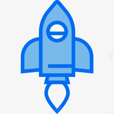 火箭商业元素2蓝色图标图标