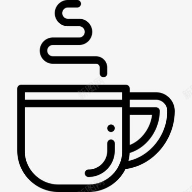 咖啡杯秋季37线性图标图标