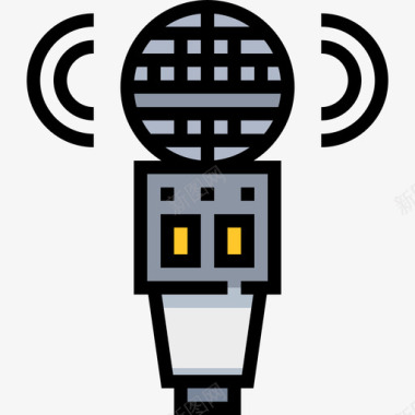 带线的麦克风麦克风技术设备线颜色图标图标