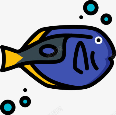 其他生物军医鱼海洋生物28线性颜色图标图标