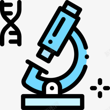 棕色显微镜显微镜生物学2线颜色图标图标