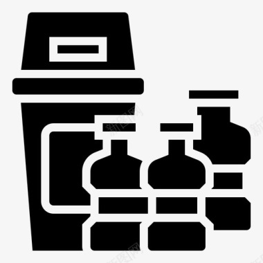 矢量环保标志免费下载垃圾回收瓶子桶图标图标