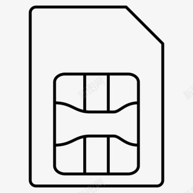 工商银行卡sim卡手机基本用户界面轮廓图标图标