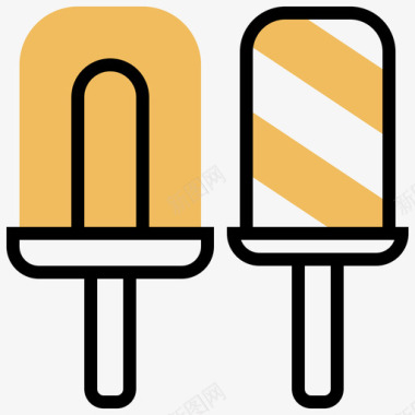 冰淇淋甜甜糖果3黄色阴影图标图标