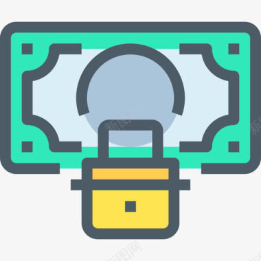 金钱金钱储蓄和投资3线性颜色图标图标