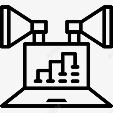 自媒体微信营销数字营销在线图标图标