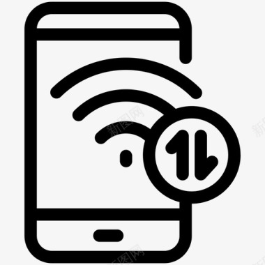 wifi连接网络智能手机图标图标