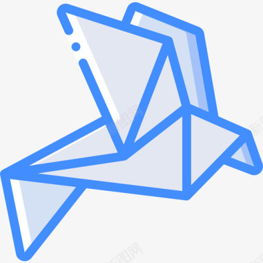 折纸工艺美术3蓝色图标图标