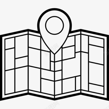 地理位置地图和图钉地址城市图标图标