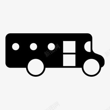 公共标识红公共汽车学校交通工具图标图标