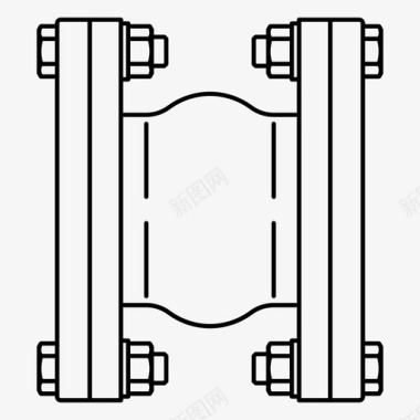 波纹管设计柔性波纹管工业接头图标图标