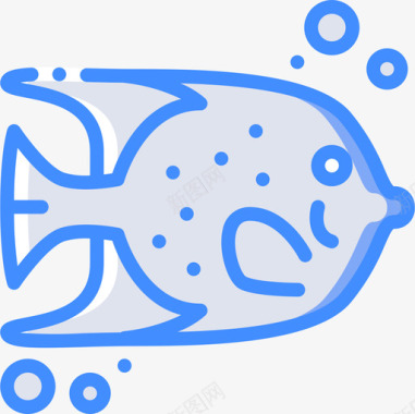 天使鱼海洋生物蓝色图标图标