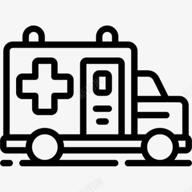 医疗设备救护车医疗设备直线式图标图标