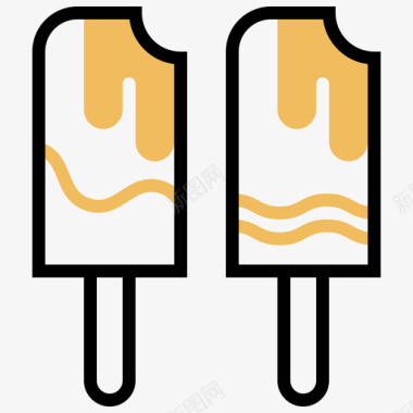 冰棒甜甜糖果3黄色阴影图标图标