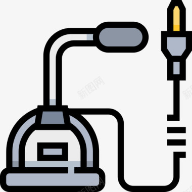 麦克风手持麦克风计算机技术3线性彩色图标图标