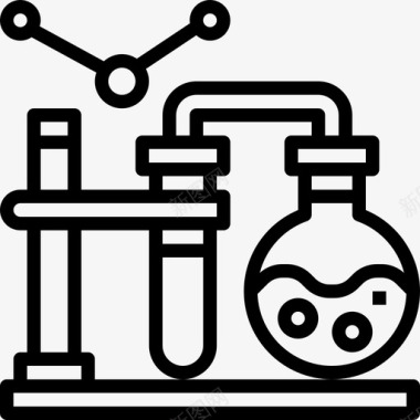 南极生物烧瓶遗传学和生物工程线性图标图标