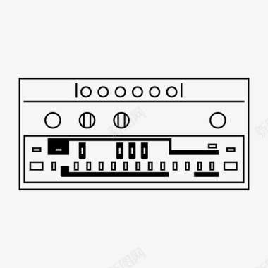 音乐合成器黑暗低音合成器酸电子图标图标