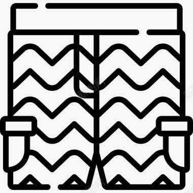 连体泳衣泳衣热带9直线型图标图标