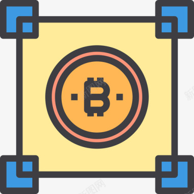 区块链视频区块链加密货币和比特币4线性颜色图标图标