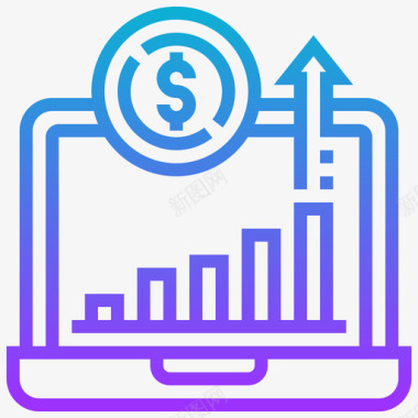 0投资笔记本电脑储蓄和投资6梯度图标图标